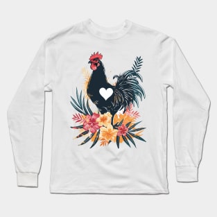 Floral Botanical Chicken Lovers Chicken Farmer Mama Hen Long Sleeve T-Shirt